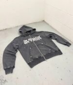 In Draco We Trust” Zip Up Acid Charcoal (Pre-made) - Image 3