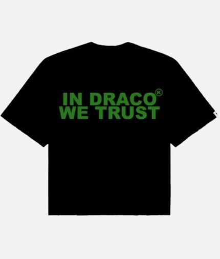 In Draco We Trust Oversized Tee Kash Green - front view