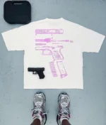 Oversized T-Shirt – White/Pink - Image 2