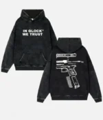 In Glock We Trust Hoodie – Black/White - Image 2