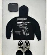 Zip Up Hoodie – Black - Image 2